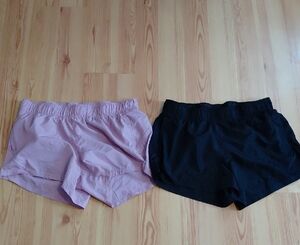 Athletic Works Black and Light Purple Women's Shorts